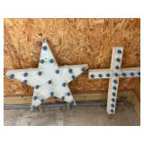 CUSTOM MADE LIGHT UP YARD DECOR - STAR AND CROSS