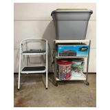 METAL FOLDING TWO STEP STEPSTOOL. METAL THREE