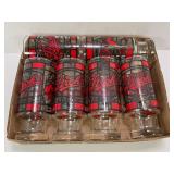 LOT OF 6 GLASS STROH'S BEER GLASSES