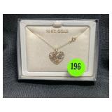 10 KT GOLD NECKLACE WITH HEART PENDANT - 0.64