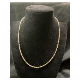 14K GOLD BRADED NECKLACE - 6.93 GRAMS