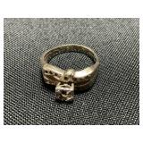 14K WHITE GOLD RING - 4.35 GRAMS - MISSING STONES