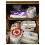 CONTENTS OF CABINET IN KITCHEN - PAPER PLATES,