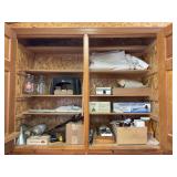 CONTENTS OF CABINET- SCREWS, WOOD PLUGS AND MORE