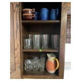 CONTENTS OF CABINET IN KITCHEN - DRINKING GLASSES,