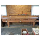 CUSTOM MADE WOOD WORKING BENCH. WITH ELECTRICAL