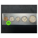 1939 5 PC YEAR COIN SET - HALF, QUARTER AND DIME
