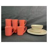 FLAT OF CORNING/CORELLE ROSE PATTERN PLATES,