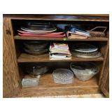 CONTENTS OF CABINET IN KITCHEN - SERVING TRAYS,