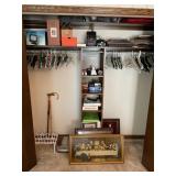 CONTENTS OF CLOSET IN BEDROOM - PICTURE FRAMES,