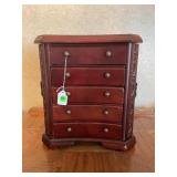 5 DRAWER FLIP TOP JEWELRY ARMOIRE - 12' X 6' X 13'