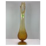 FENTON AMBER HOBNAIL STRETCH VASE - 21' TALL