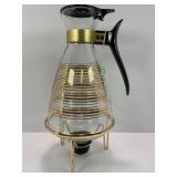 VINTAGE PYREX COFFEE CARAFE WITH WARMING STAND
