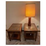 LOT OF 2 ORANTE GLASS TOP END TABLES - 28' X 20' X