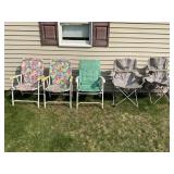 3 VINTAGE METAL FRAMED PADDED LAWN CHAIRS
