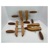 LOT OF 4 WOODEN BAR CLAMPS HAND MADE BY BOB