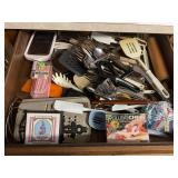 CONTENTS OF DRAWER IN KITCHEN - ROLLING PIN, ICE