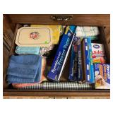 CONTENTS OF DRAWER IN KITCHEN - TOWELS, HOT PADS,