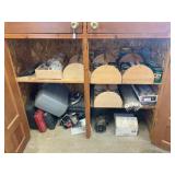 CONTENTS OF CABINET- WOOD SCREWS, NAILS, BATTERY