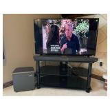 VISIO 42' FLATSCREEN TV WITH STAND & POLK SURROUND