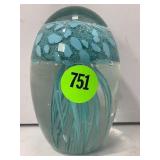 HAND BLOWN EGG STYLE BLUE JELLY FISH DESIGN
