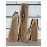 LOT OF 3 LIVE EDGE WALNUT? 1-2" ROUGH CUT BOARDS