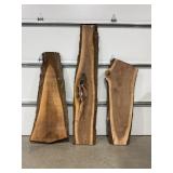 LOT OF 3 LIVE EDGE WALNUT? 1-2" ROUGH CUT BOARDS