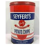 SEYFERT'S METAL POTATO CHIPS TIN - 11 1/4'