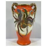 JAPANESE SATSUMA HAND PAINTED RAISED RELIEVE BIRD