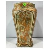 COPPER BRONZE GLAZED NOUVEAU VASE - 14" TALL