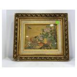 VINTAGE FRAMED JAPANESE PAINTING ON SILK
