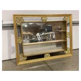 ORNATE FRAMED MIRROR SHELF 28" X 38"