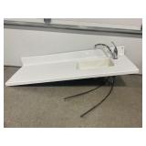 CORIAN COUNTERTOP SINK WITH FAUCET - 51" X 19"
