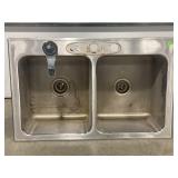 JUST 18 STAINLESS STEEL DOUBLE SINK WITH