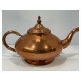 LOT OF ASSORTED COPPER VASES, BOWLS & TEAPOTS