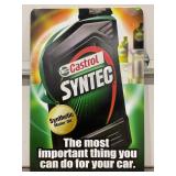 CASTROL MOTOR OIL DOUBLE SIDED METAL SIGN - 36' X