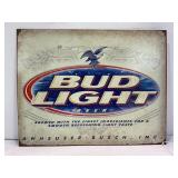 BUD LIGHT BEER METAL SIGN - 16' X 12'