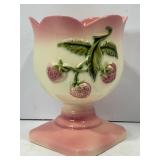 HULL #46 PINK STRAWBERRY PEDISTAL PLANTER - 6 1/2"