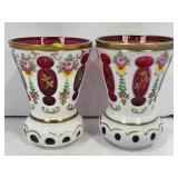 2 BOHEMIAN WHITE OVER CRANBERRY RED HAND