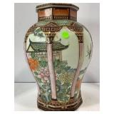 MONTEITH PORCELAIN ORIENTAL HAND PAINTED VASE -13"