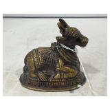 NADI SOLID BRASS STATUE OF COW - 2 3/4" TALL