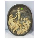 HIGH RELIEF SEATED GODDESS RESIN WALL PLAQUE - 12