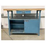 CLARKE METAL WORK BENCH WITH WOOD TOP - 48" X 24"
