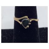 10K GOLD RING WITH STONE - 1.75 GRAMS - SIZE 6