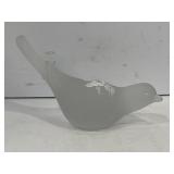 LALIQUE FROSTED CRYSTAL SPARROW HAND PAINTED