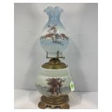 RAYO NO.2 QUEEN ANNE HAND PAINTED OIL LAMP