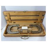 EDDIE BAUER HORSESHOE SET IN WOOD CRATE