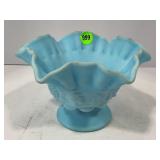 WESTMORELAND BLUE SATIN CANDY DISH WITH GRAPE