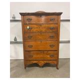 ANTIQUE OAK 5 DRAWER DRESSER 31' X 16' X 54'