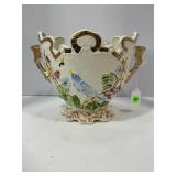 NOUVEAU BARBOTINE CACHE POT WITH DECORATIVE BIRD